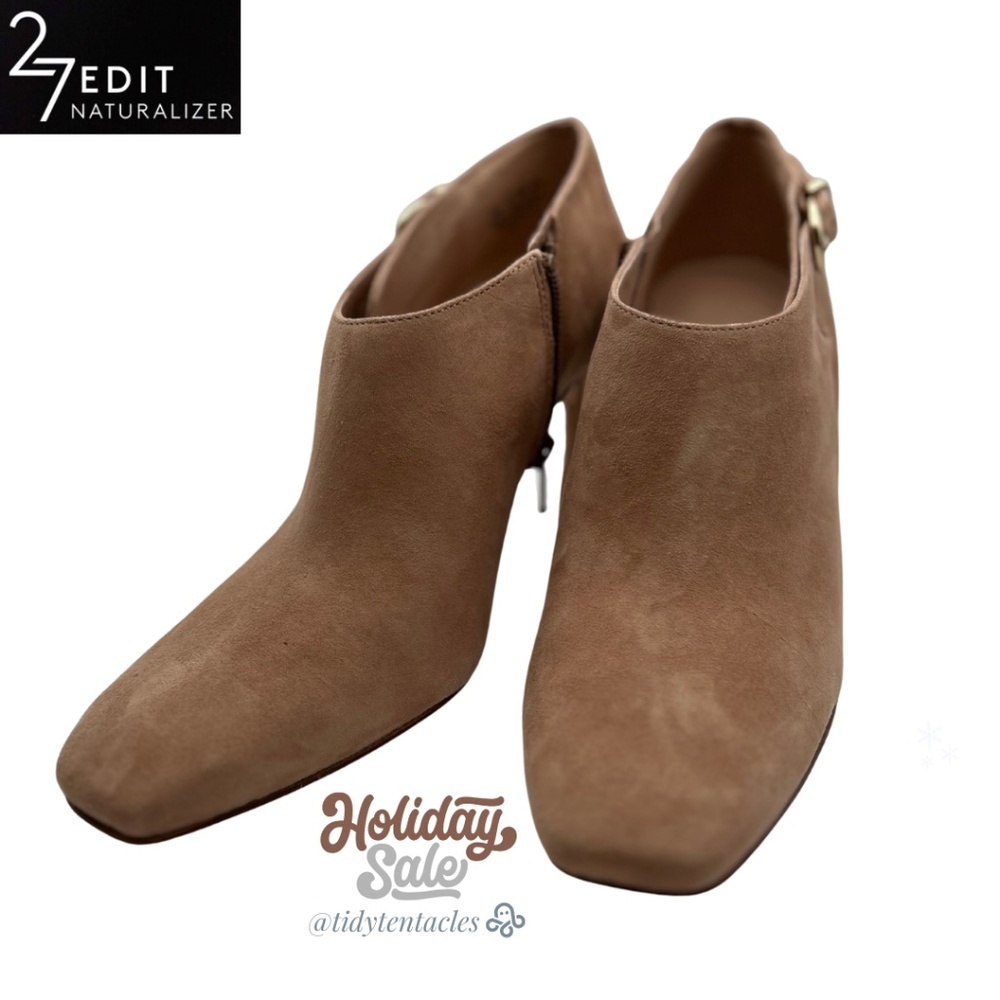 Penny Square Toe Stiletto Ankle Boots Women's Size 7.5 W in Taupe - Picture 7 of 10
